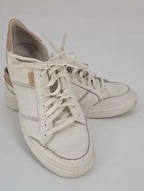 Women’s UGG Off White Leather Lace-Up Sneakers